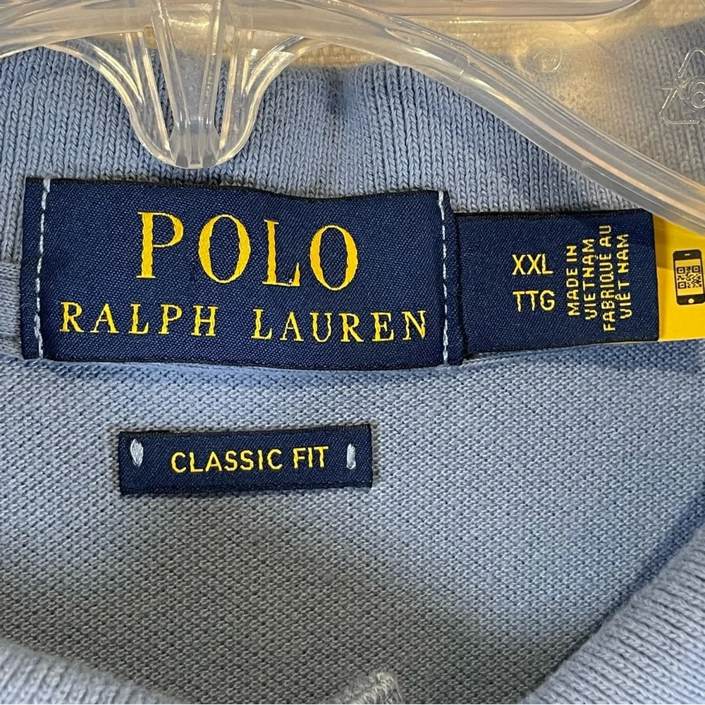 Polo Ralph Lauren Classic Fit Polo Shirt XXL Blue / pink 100% Cotton